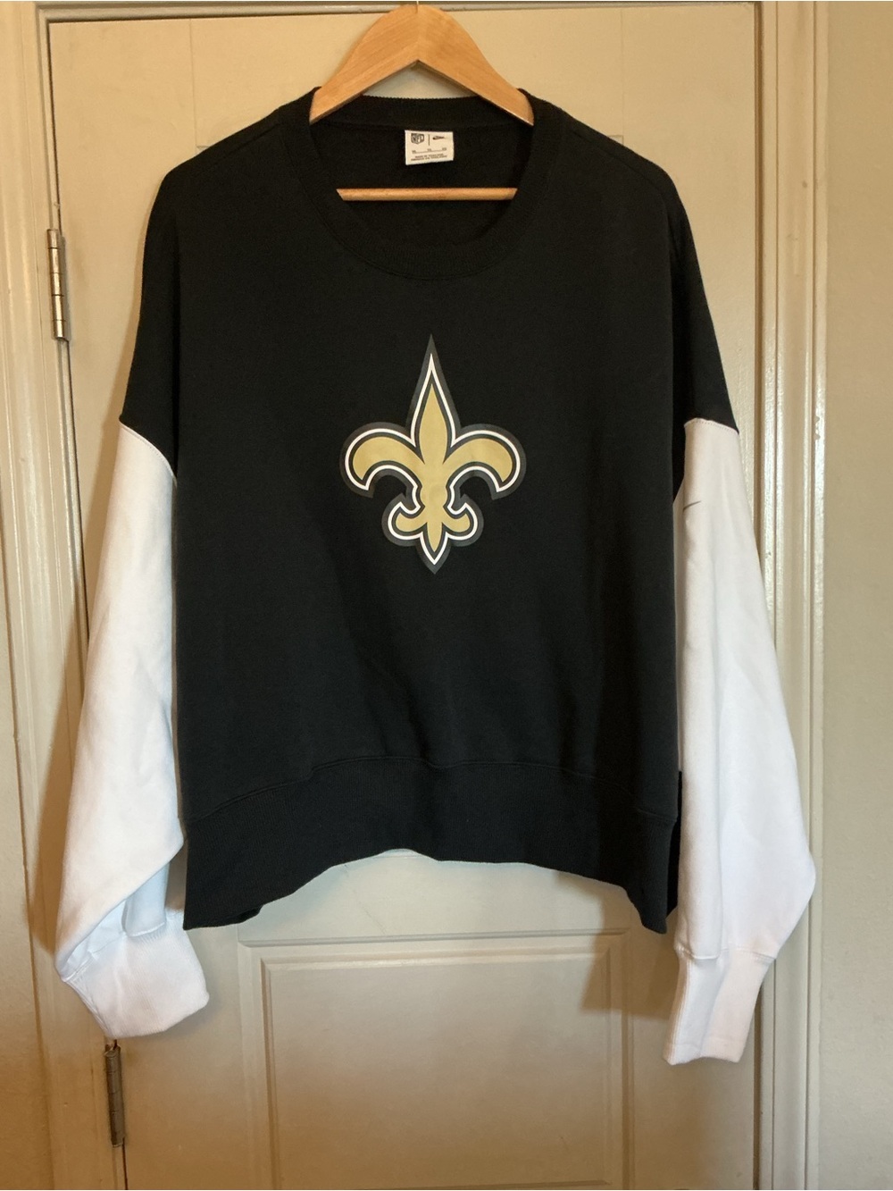 New Orleans Saints Nike Women's Oversized Color-Block Pullover Sweatshirt - XL